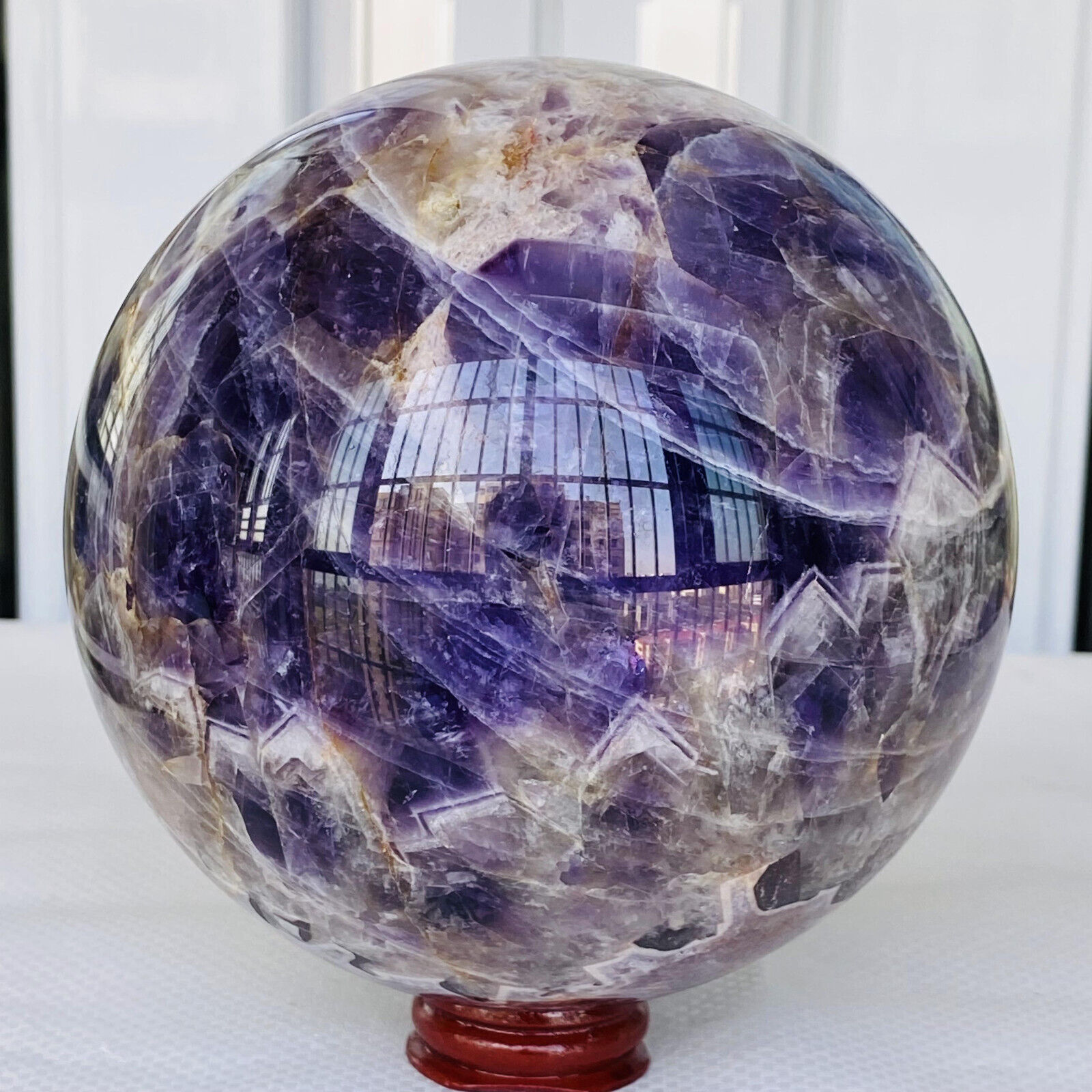 2920g Natural Dream Amethyst Quartz Crystal Sphere Ball Healing