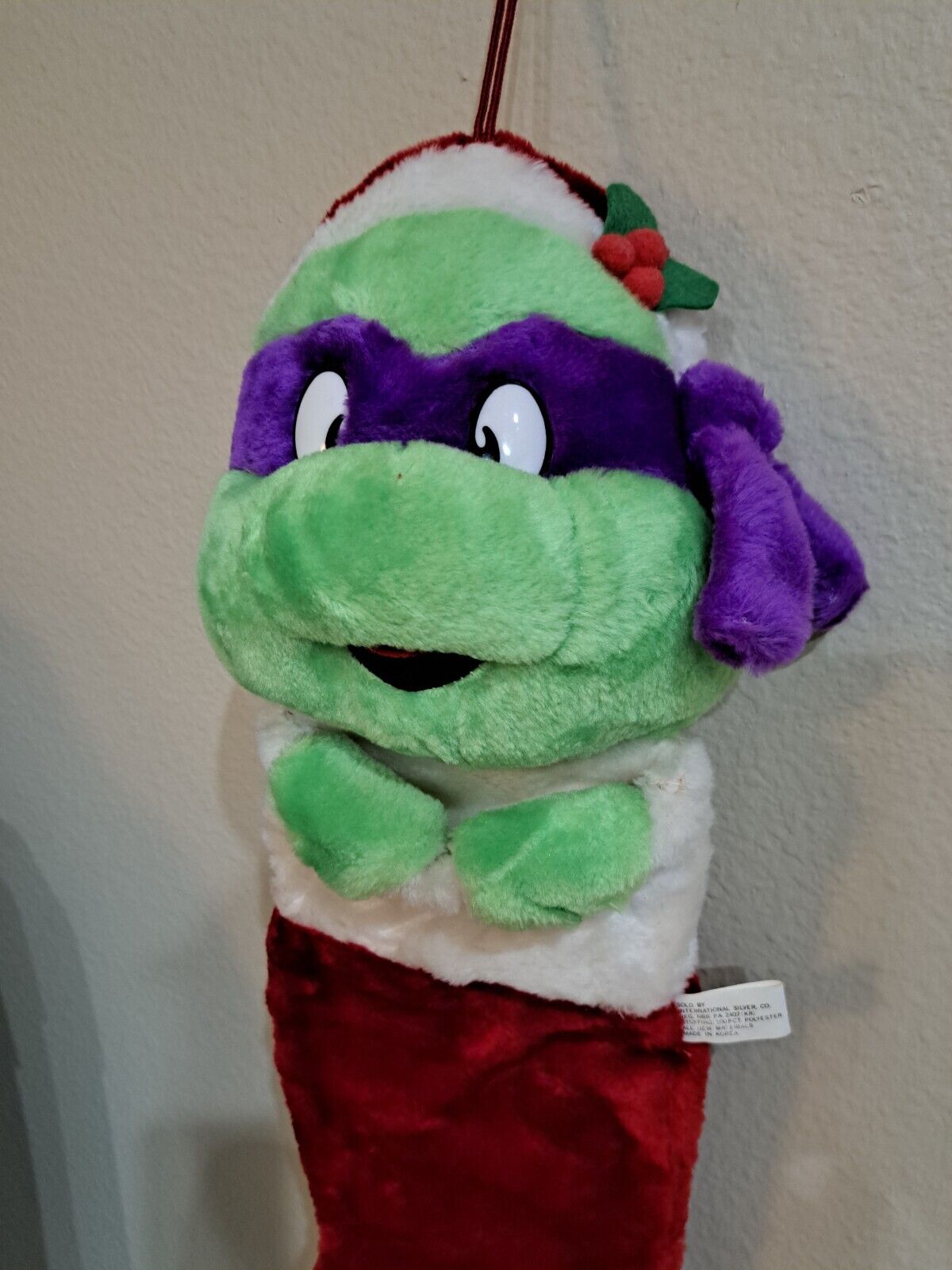 Vtg Teenage Mutant Ninja Turtles Donatello TMNT Plush Christmas Stocking 1990