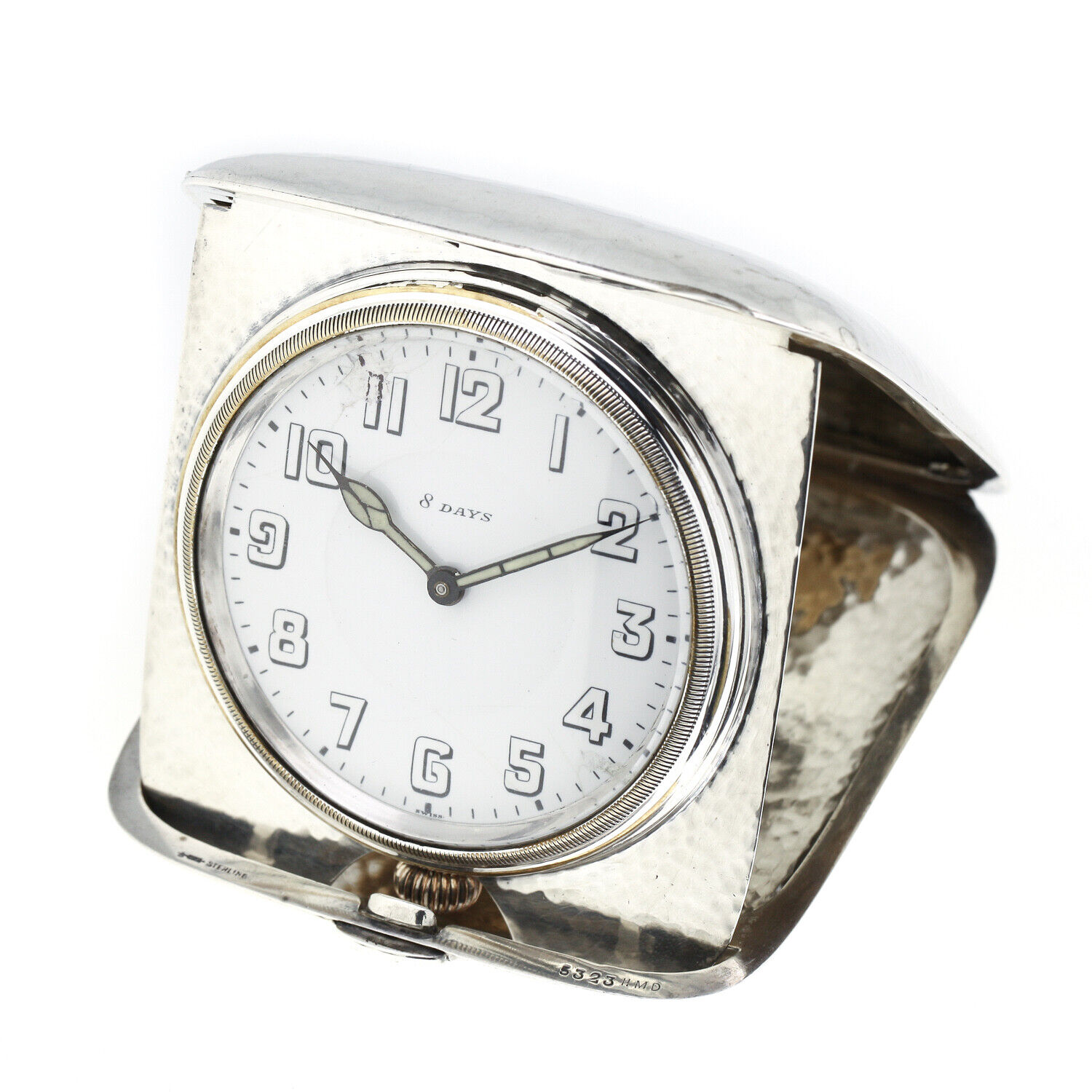 Octava Watch & Co Travel Clock Swiss Sterling Silver 8 Day 