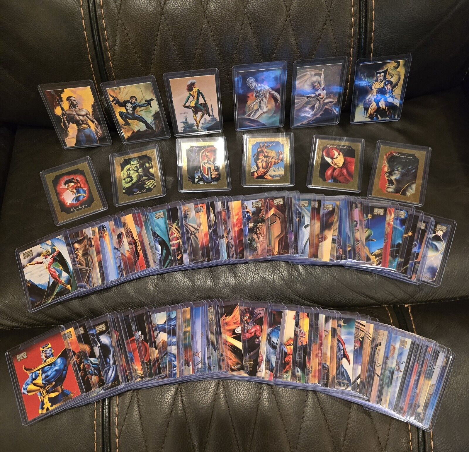 1996 Marvel Masterpieces💎COMPLETE - Base set - Gold Gallery* - Double Impact*