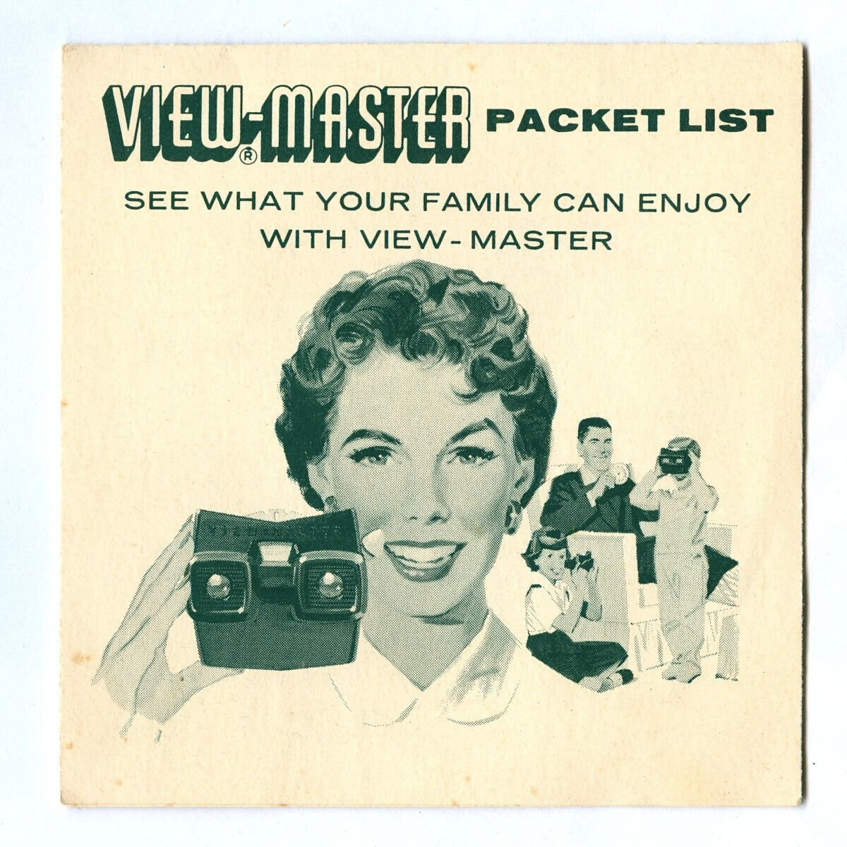 Vintage 1958 Sawyer VIEW-MASTER Packet List 3-D Stereoscope Viewer Advertising