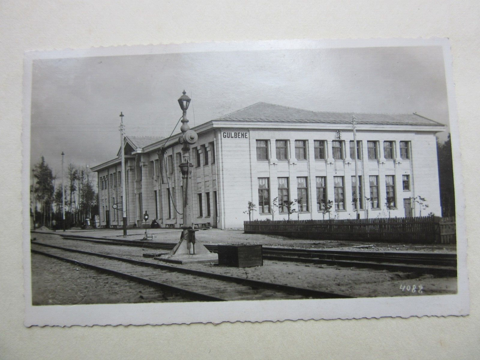 Gulbene Railway Station view  real Photo  PC / y1930s Latvia