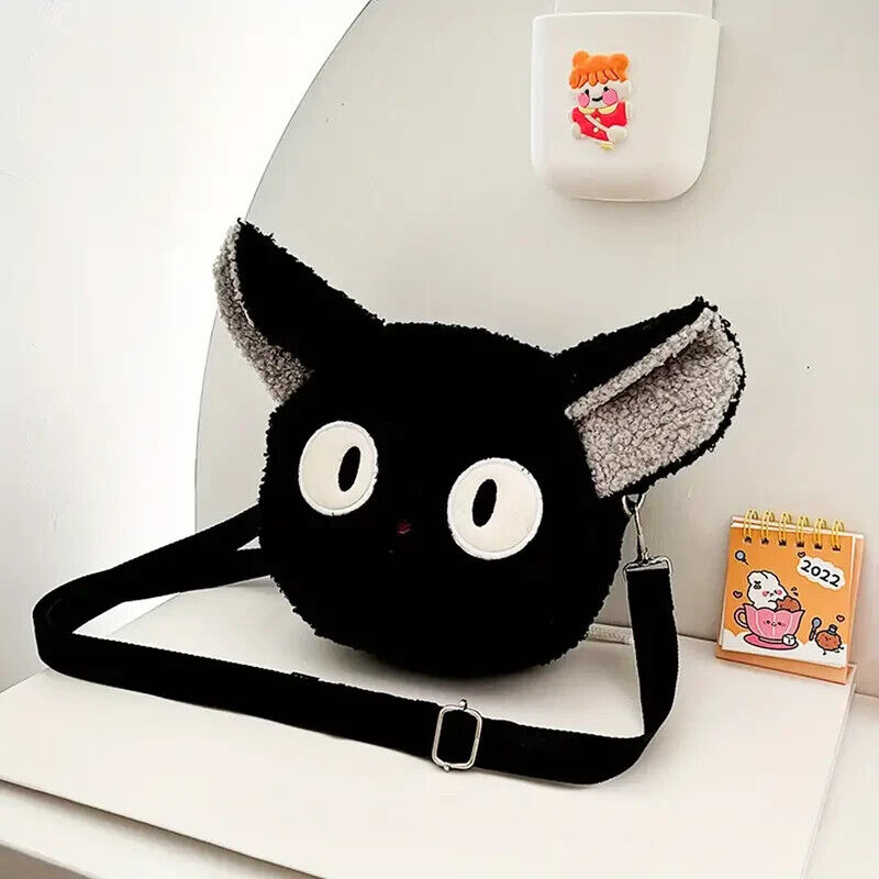 Studio Ghibli Kiki\'s Delivery Service Jiji Black Cat Plush Waist Crossbody Bag