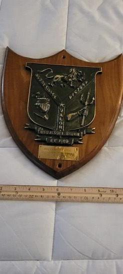 US NAVY FRIGATE USS JESSE L. BROWN FF-1089 SHIPS CREST PLAQUE - VERY NICE 