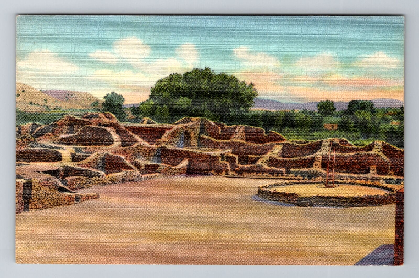 Aztec NM-New Mexico, Aztec Ruins National Monument, Antique Vintage Postcard