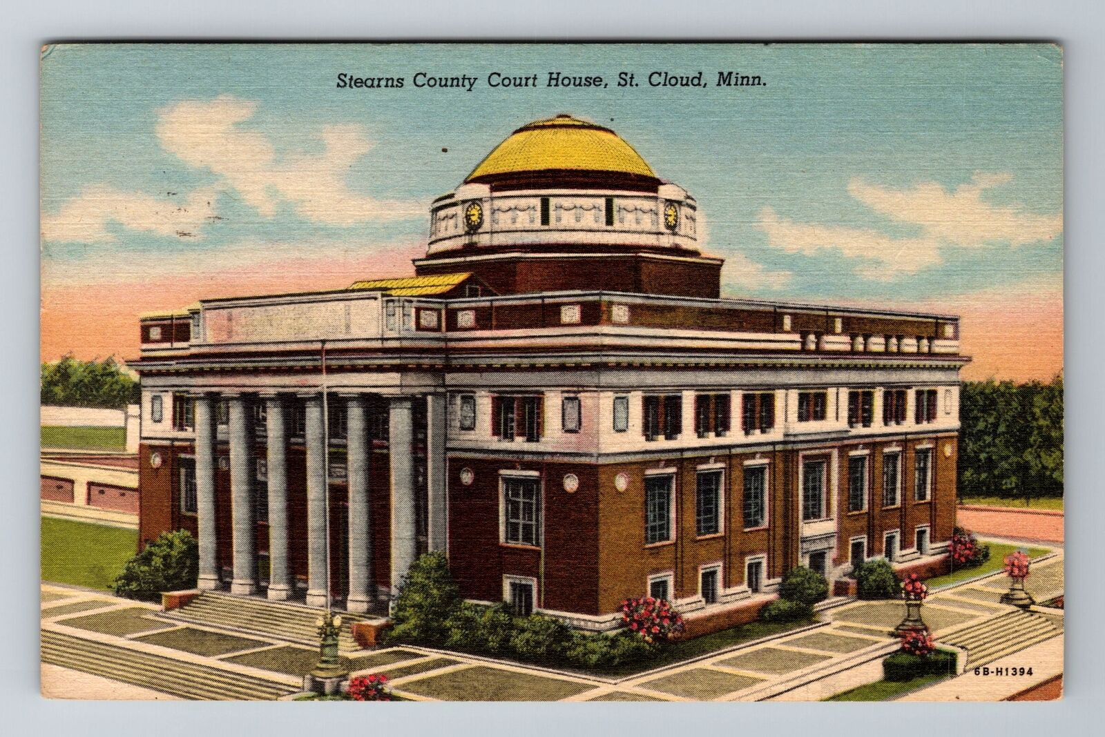 St Cloud MN-Minnesota, Stearns County Court House, Antique Vintage Postcard