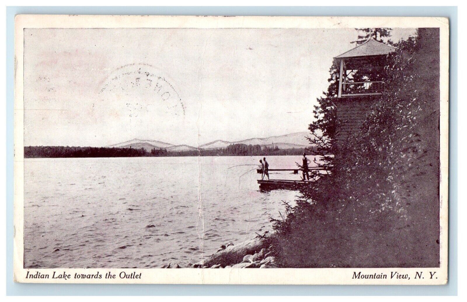 1910 Indian Lake Towards The Outlet Mountain View New York NY Antique Postcard