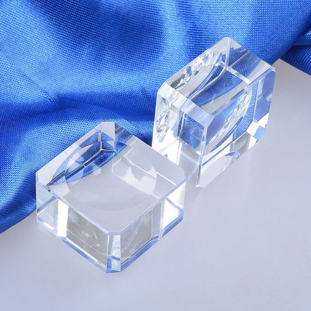 10PCS Glass Sphere Square Dimple Blocks Crystal Ball Display Base Stand Holder