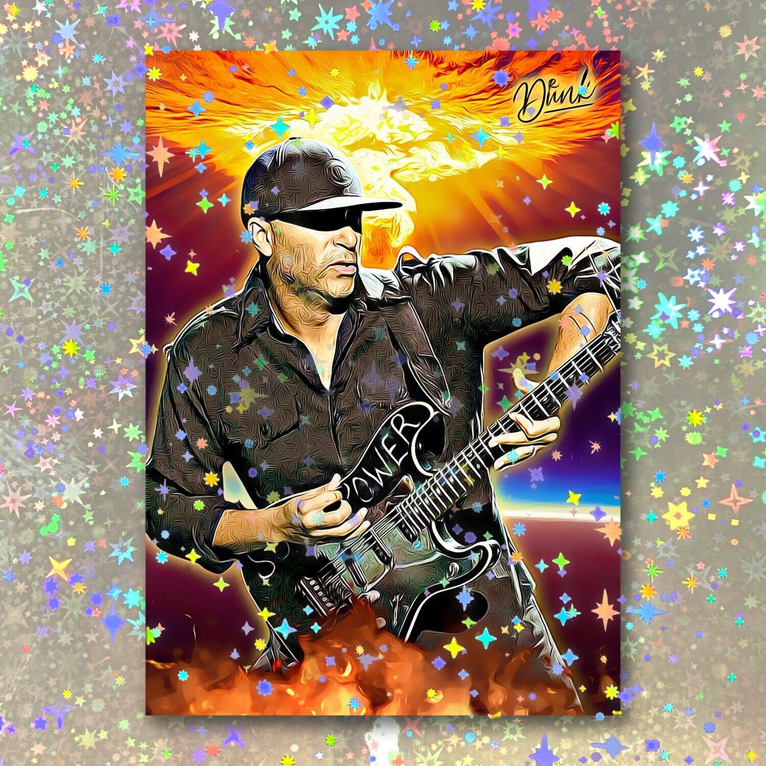 Tom Morello Holographic Guitarmageddon Sketch Card Limited 1/5 Dr. Dunk Signed