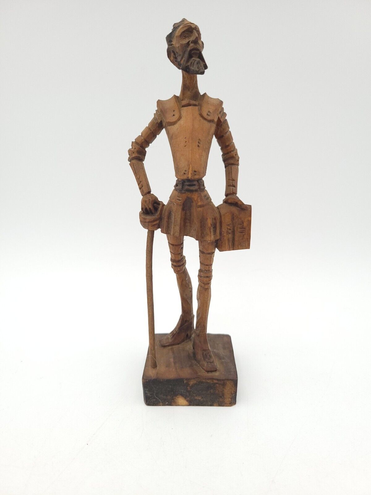 Vintage Hand Carved Wooden Figurine Don Quixote 7.5\