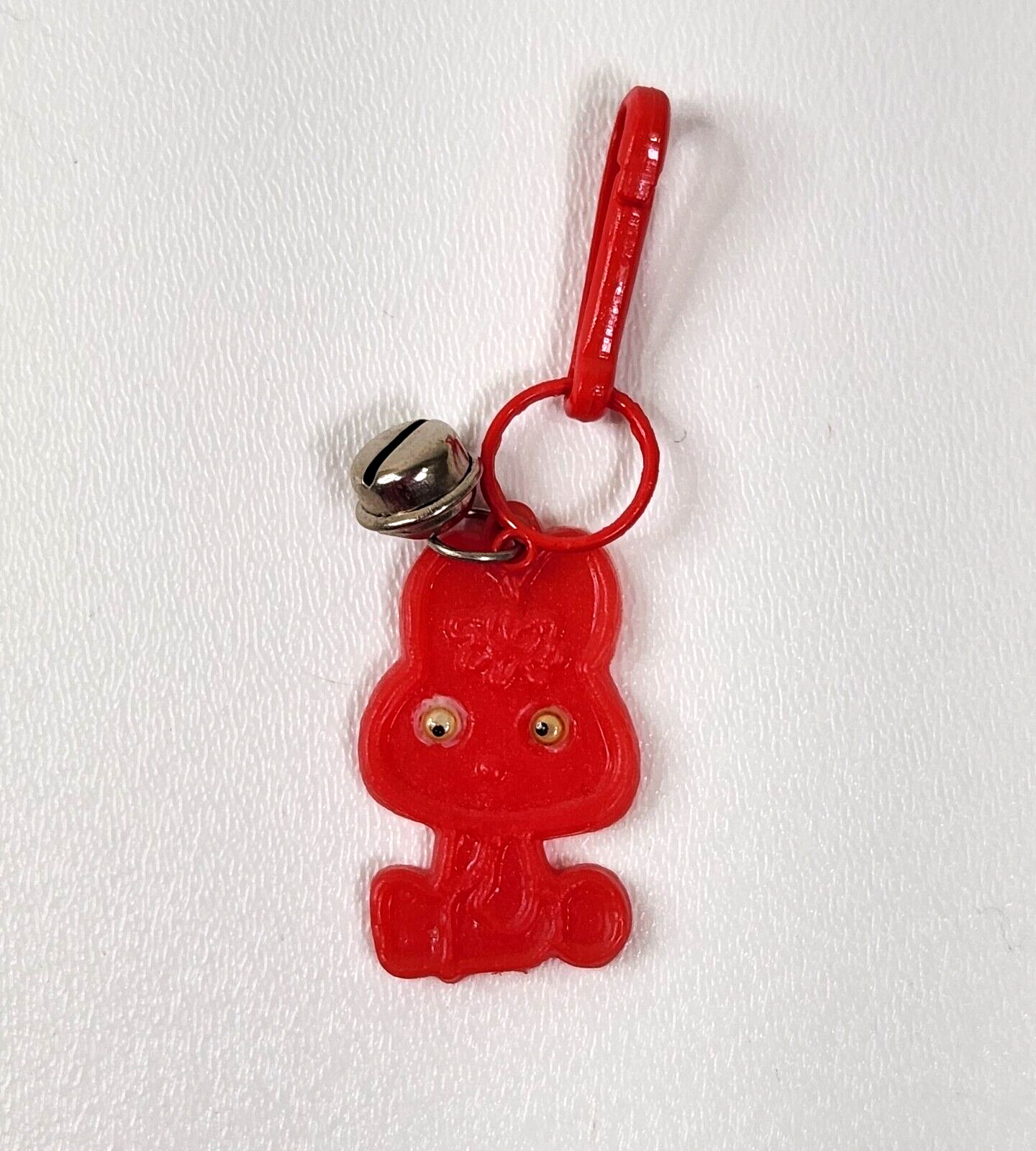 Vintage 1980s Plastic Bell Charm Bunny For 80s Necklace