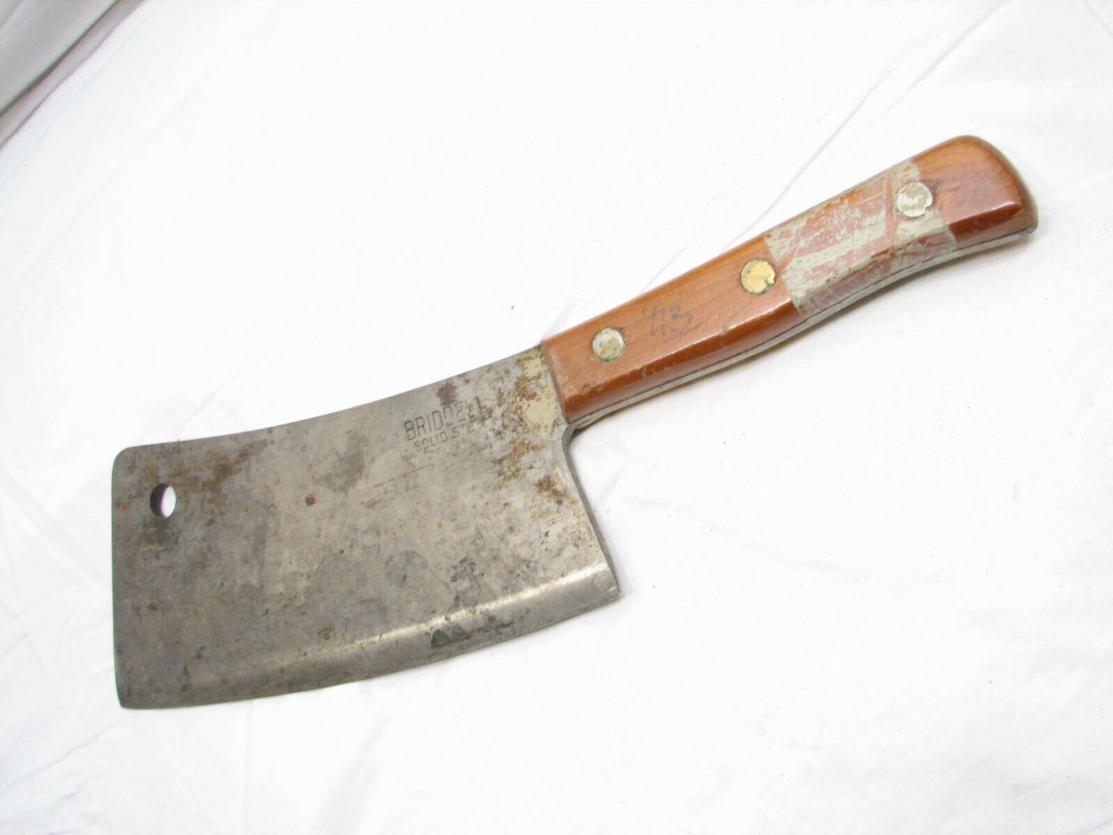 Early Biddle Large Steel Butchers Meat Cleaver Butchering Kitchen Tool