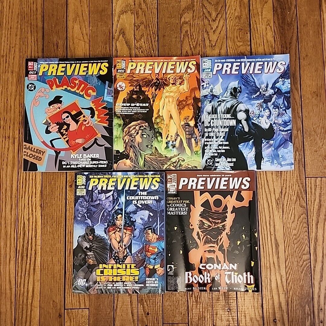 Lot of *5* Issues of PREVIEWS MAGAZINE/Comics News, 2003-2006