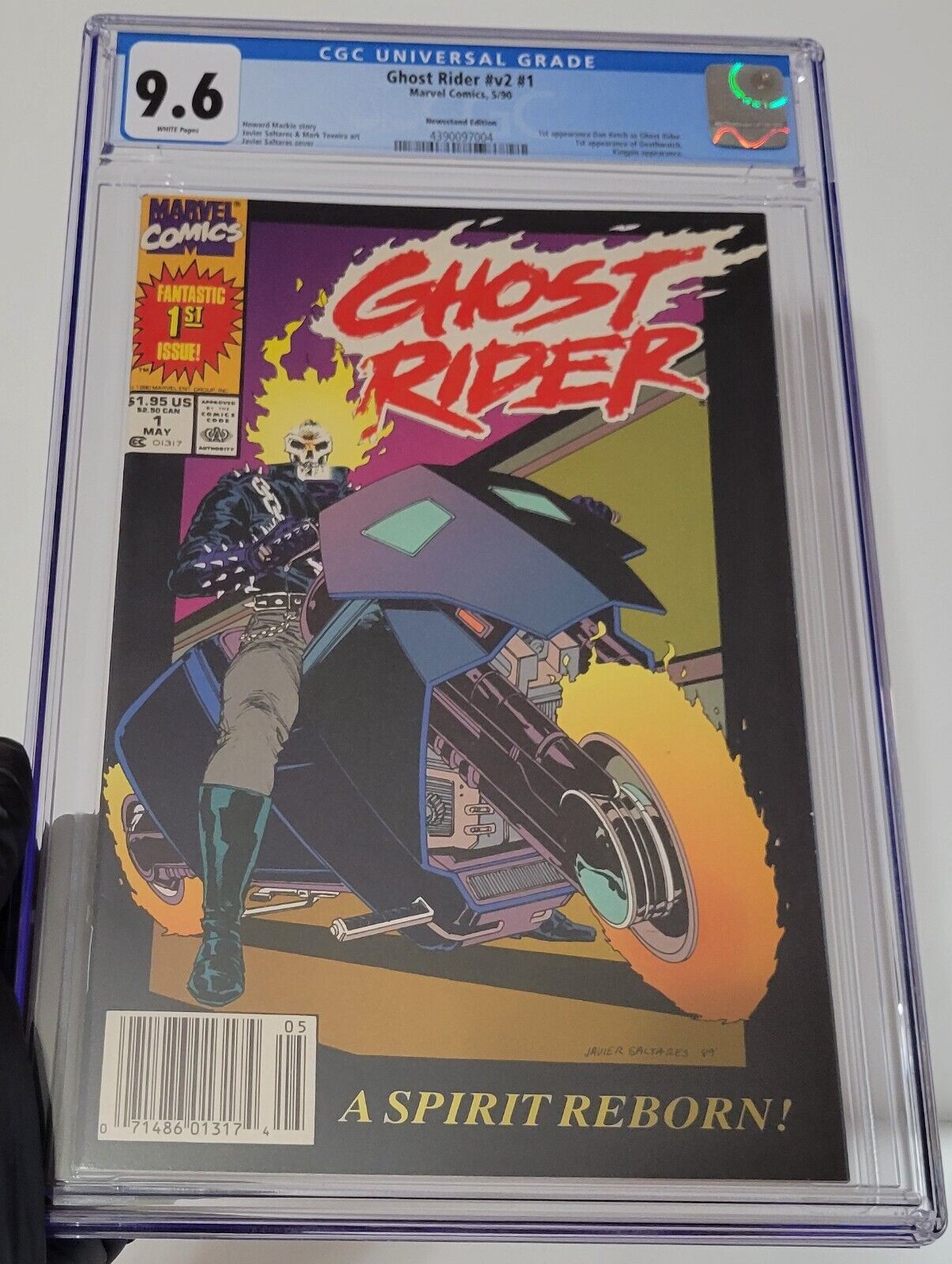 Ghost Rider V2 #1 Newsstand CGC 9.6 White Pages Marvel Comics 1990