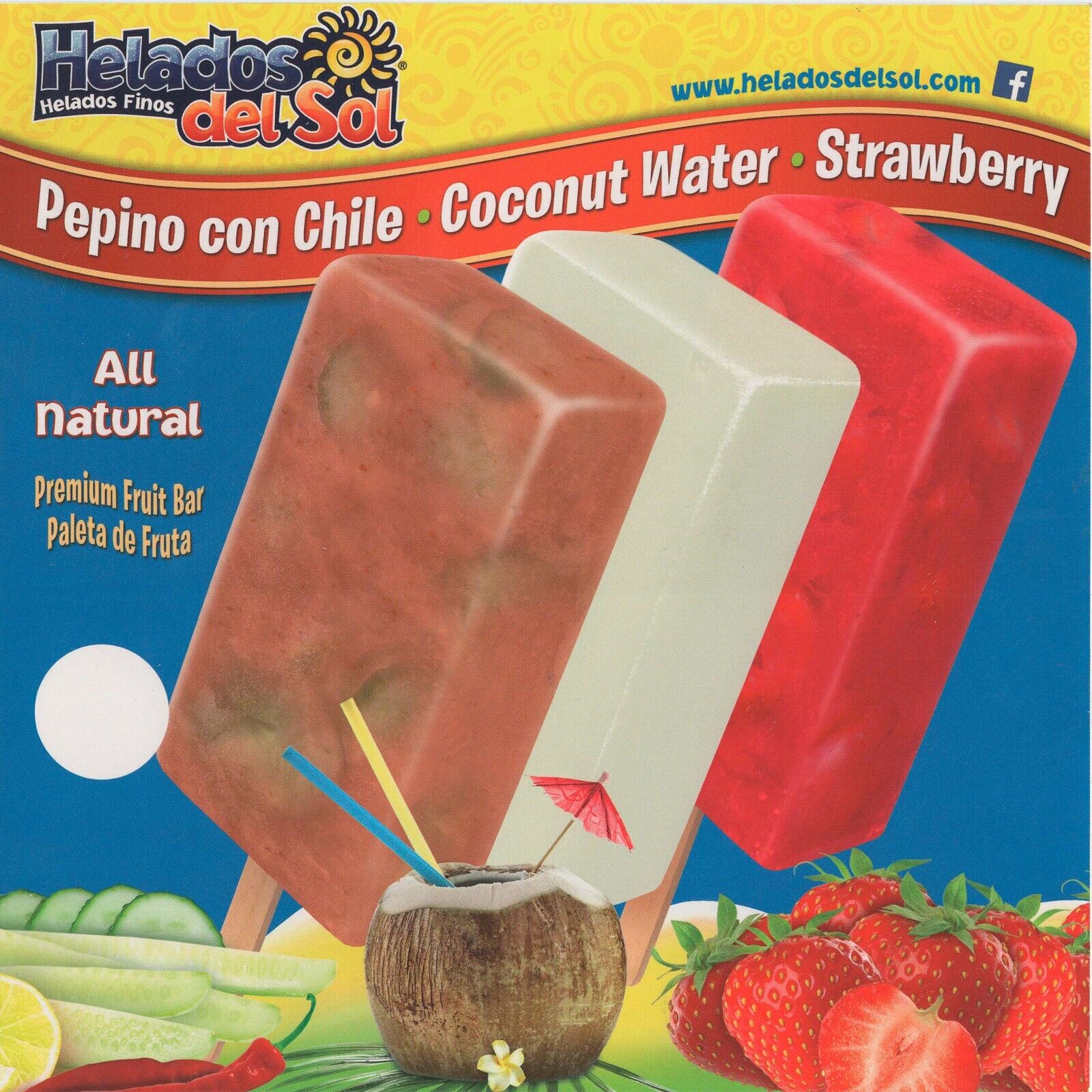 Helados del Sol Pepino con Chile, Coconut Water, Strawberry Ice, Sticker 8\
