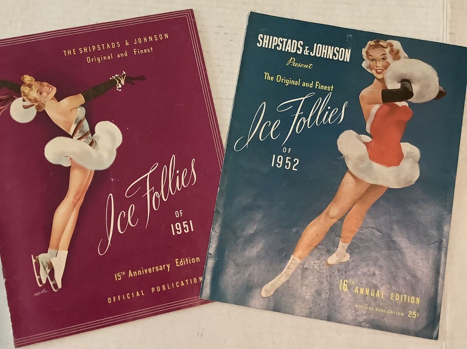 1951 & 1952 Ice Follies Official Publication Vintage Ephemera History