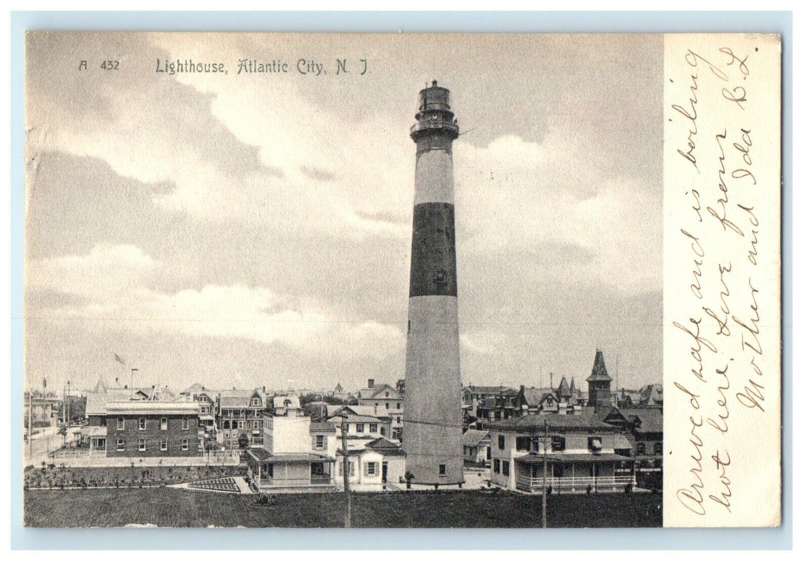 1906 Lighthouse, Atlantic City New Jersey NJ Antique Postcard