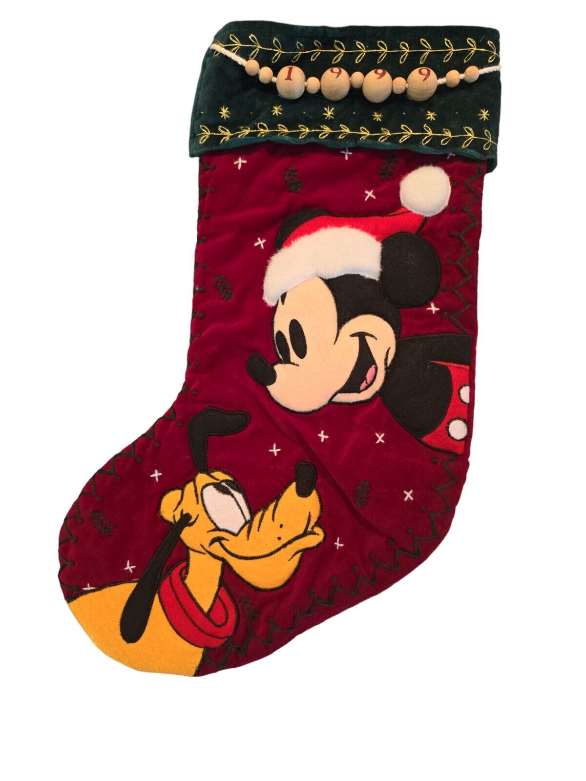 Christmas Stocking Mickey & Pluto Vintage 1999