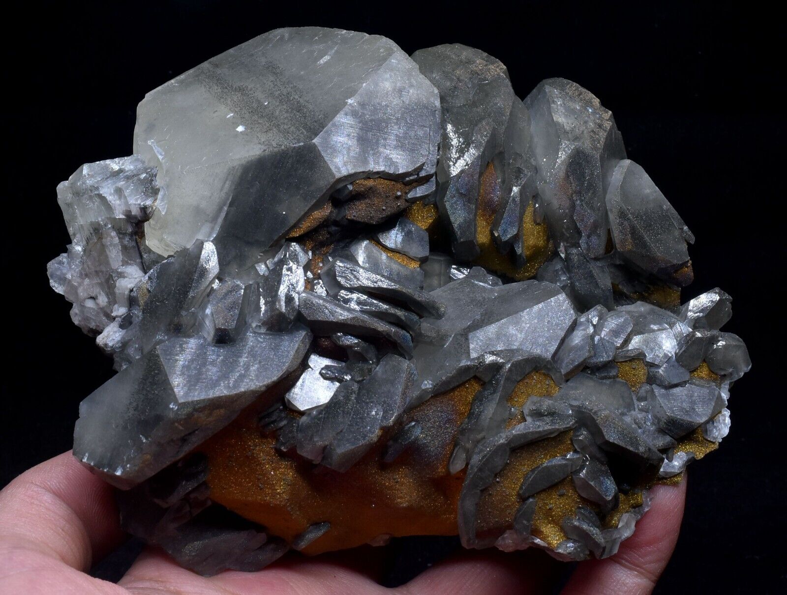 889g Natural PYRITE Calcite crystal Rare mineral specimens Healing China
