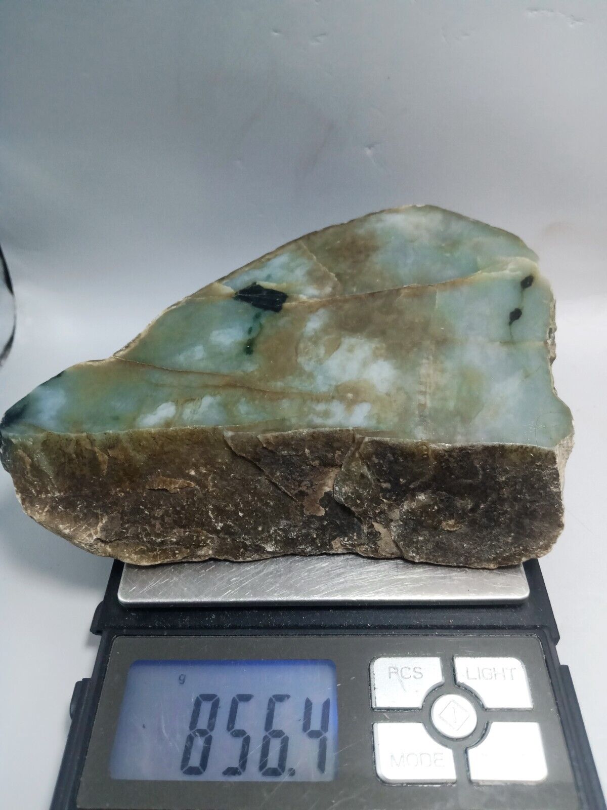 856grams Jadeite Jade Rough Cut 100% Authentic Real Natural Burmese Jade Slab