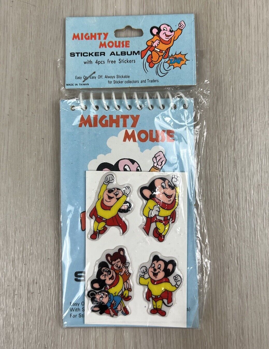 Vintage 1983 Mighty Mouse Sticker Album Sealed in Plastic Brand New