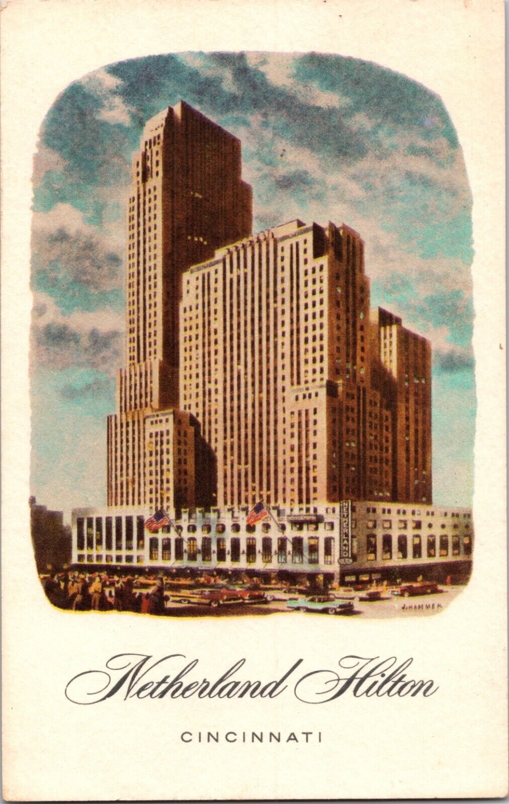c 1950 Vintage Postcard Netherland Hotel, Cincinnati, Ohio
