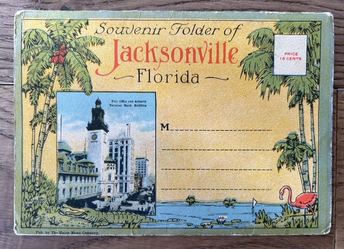 1939 Folder Postcard Lot 18 Jacksonville FL Old Cars Bicycles 1910-20\'s