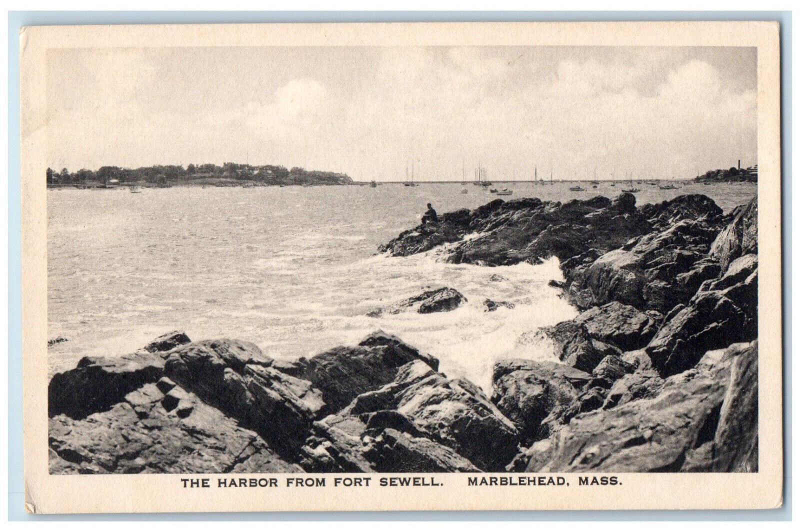c1940\'s The Harbor from Fort Sewell Marblehead Massachusetts MA Postcard