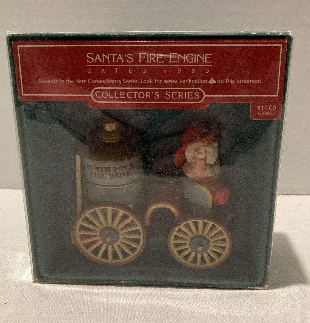 1985 Vintage Hallmark Keepsake Ornament  Santa\'s Fire Engine Here Comes Santa #7