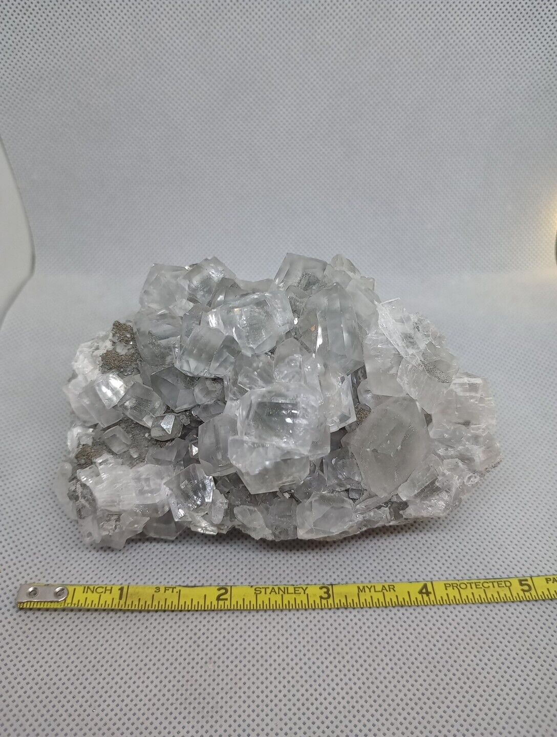 🔥Clear Calcite 573GR Mexico Display Mineral Crystal Huge Cluster