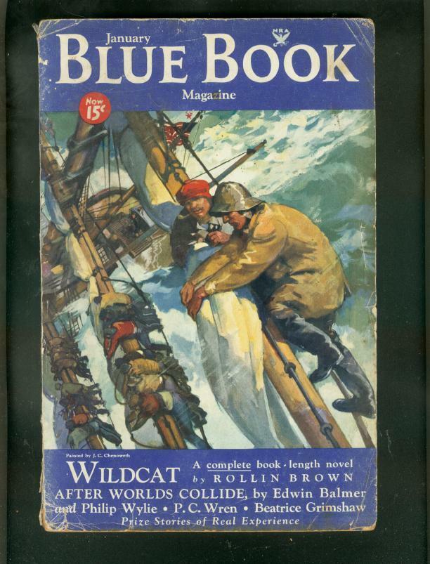 BLUE BOOK PULP JAN 1934-PC WREN-PHILIP WYLIE-STORM CVR FR/G