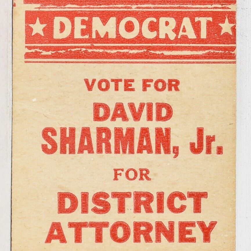 1940s David Sharman Jr District Attorney Reading County Berks County PA Democrat