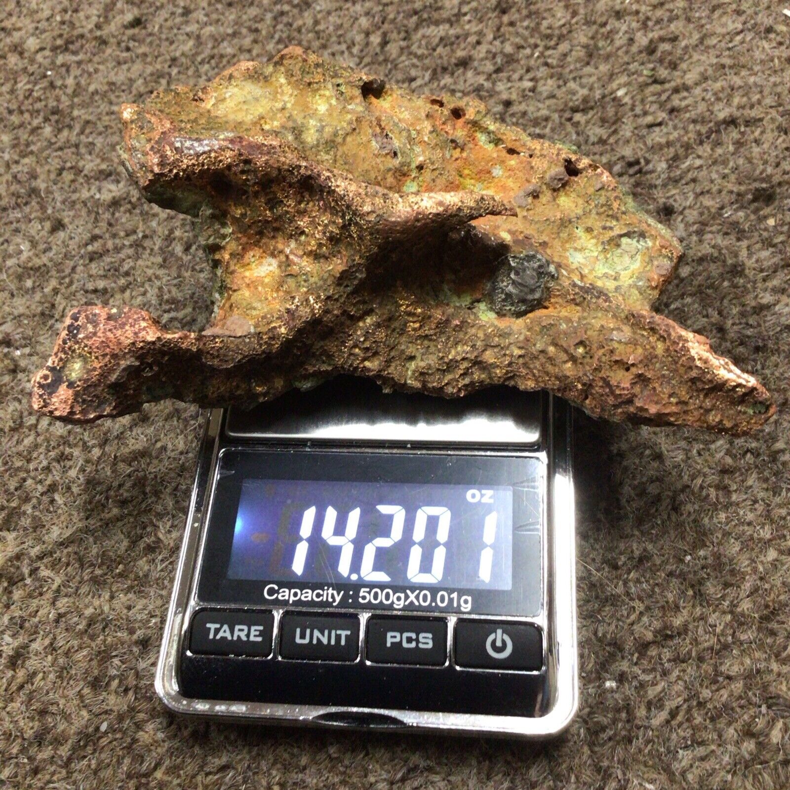 14.20 Oz. Pure Native Michigan Float Copper Mineral Specimen (Halfbreed) Silver