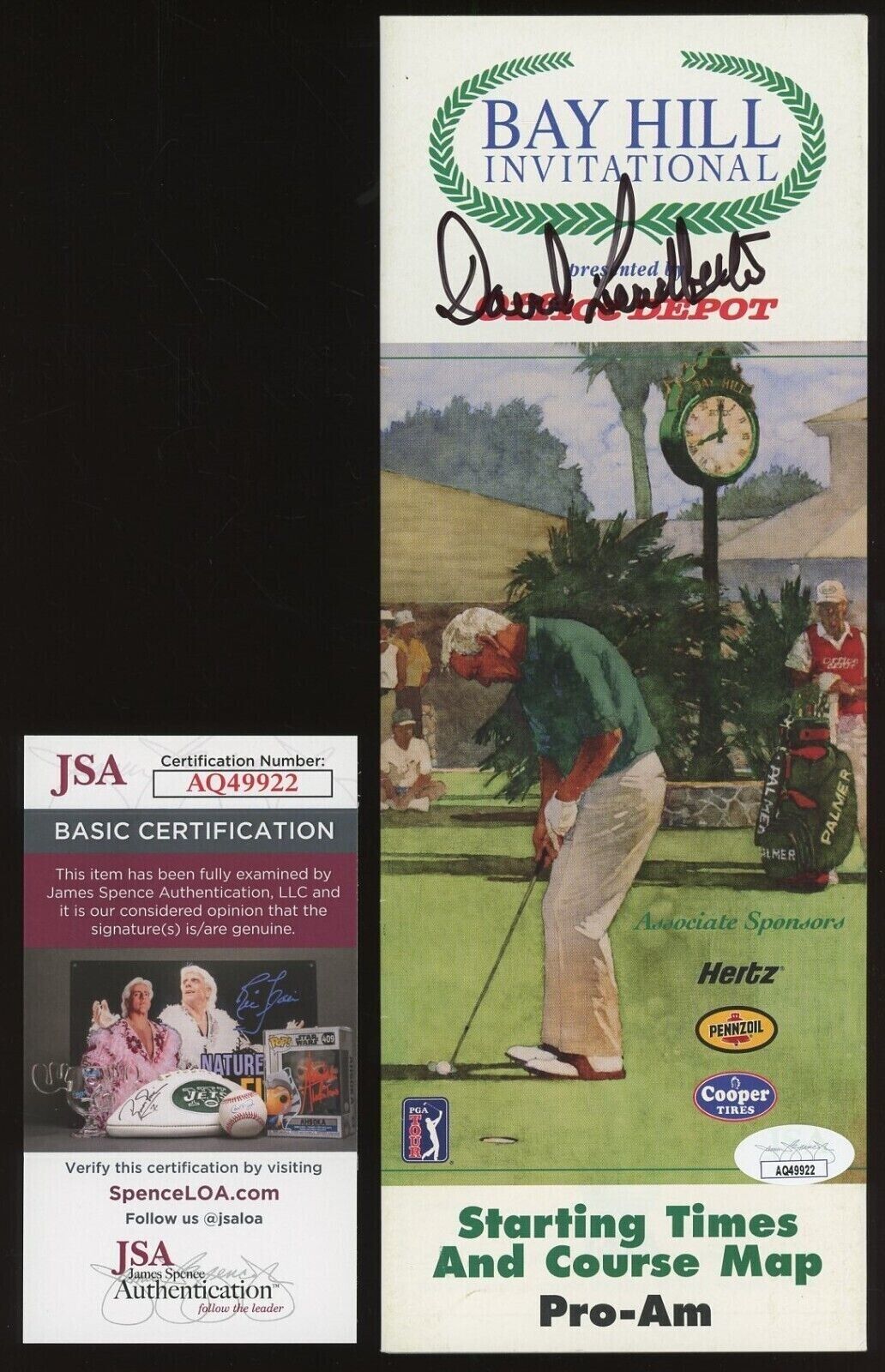 Arnold Palmer Bay Hill Invitational Golf Program AUTO JSA COA David Leadbetter