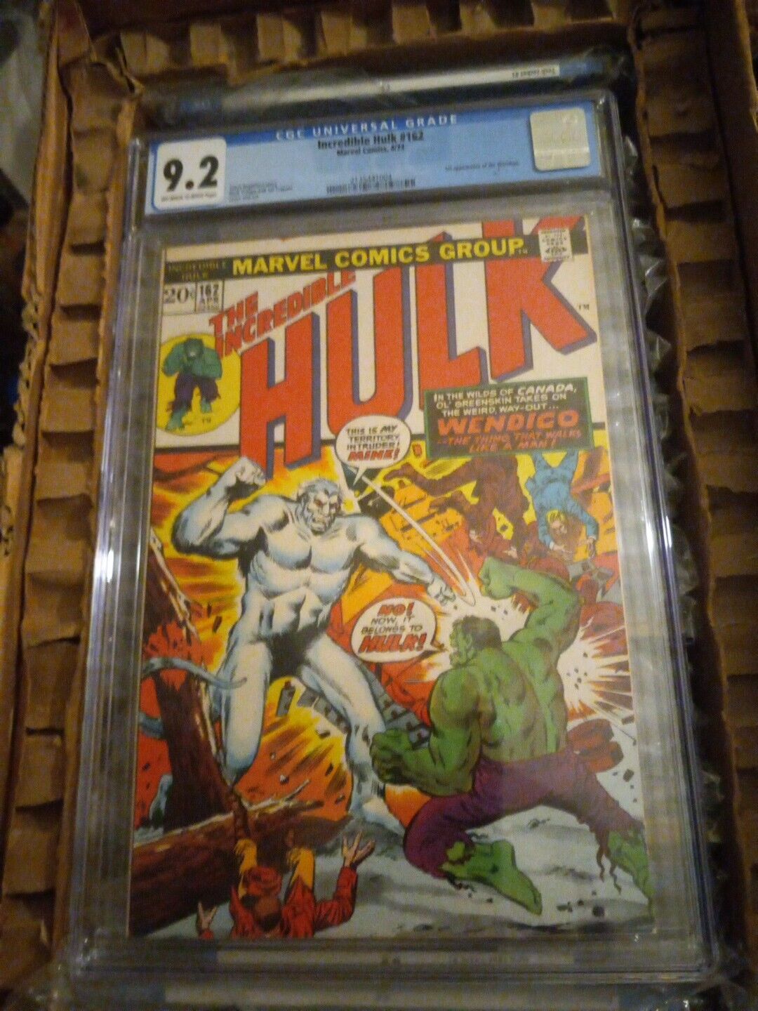 Incredible Hulk 162 1972 CGC  9.2 1st Appearance of Wendigo