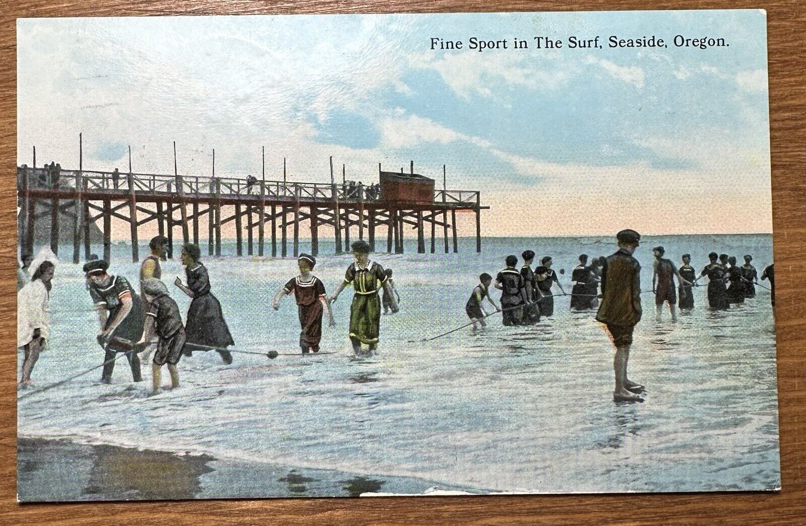 Fine Sport In The Surf Seaside Oregon OR Clatsop County Postcard c. 1919 Posted