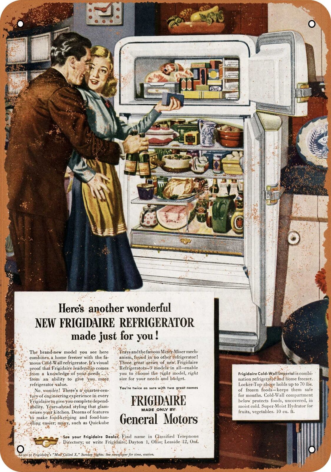 Metal Sign - 1948 General Motors Frigidaire Refrigerators -- Vintage Look