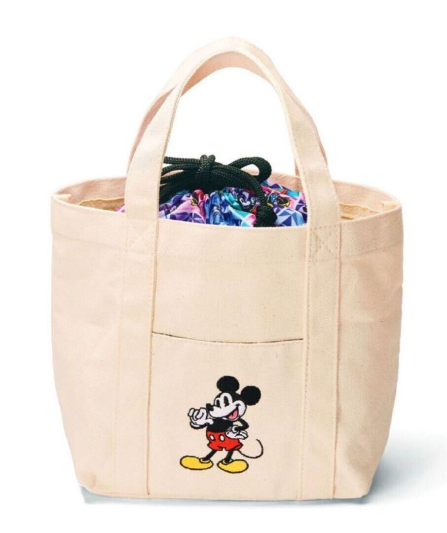 Disney 100 Years JAL Dream Express Japan Airline Limited Mickey Canvas Lunch Bag