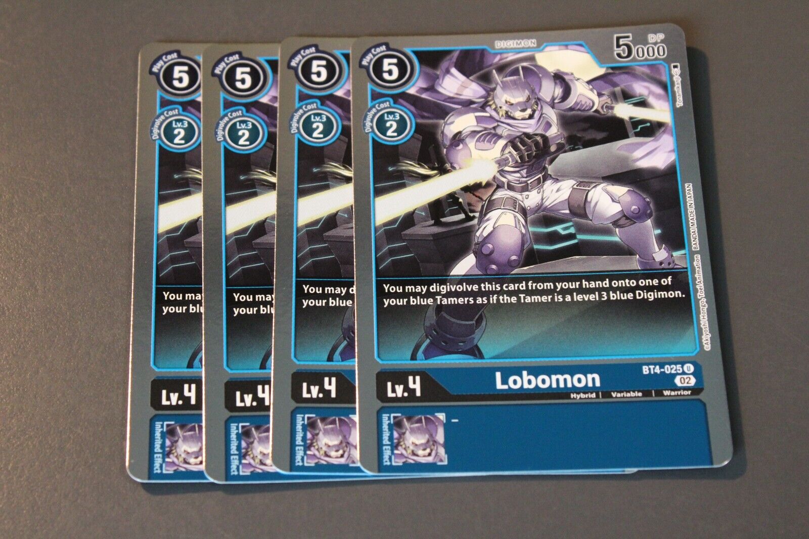 Digimon TCG (2020) - BT4-025 (RB1 Reprint) - 4x Lobomon - Blue - Uncommon