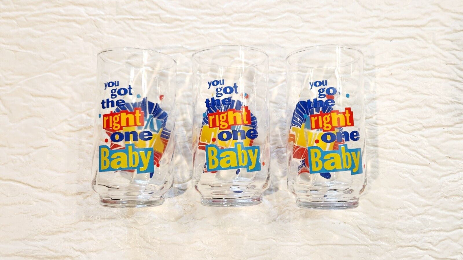 3 Vintage Diet Pepsi New Glasses Uh Huh You Got The Right One Baby Ray Charles