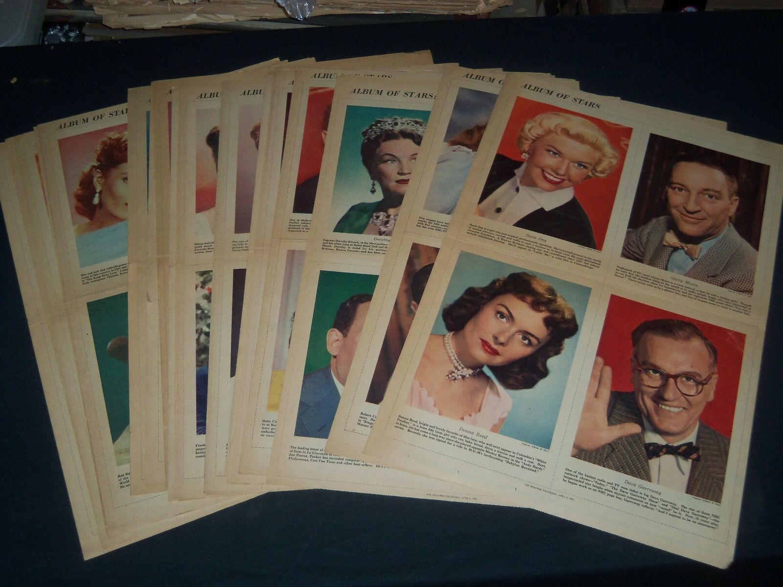 1954-1955 PHILADELPHIA COLORAMA ALBUM OF STARS LOT OF 19 -BRANDO-BOGART- NP 3743