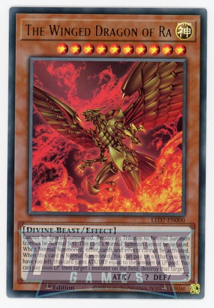 Yugioh The Winged Dragon of Ra  LED7-EN000 Ultra Rare 1st Edition NM/LP