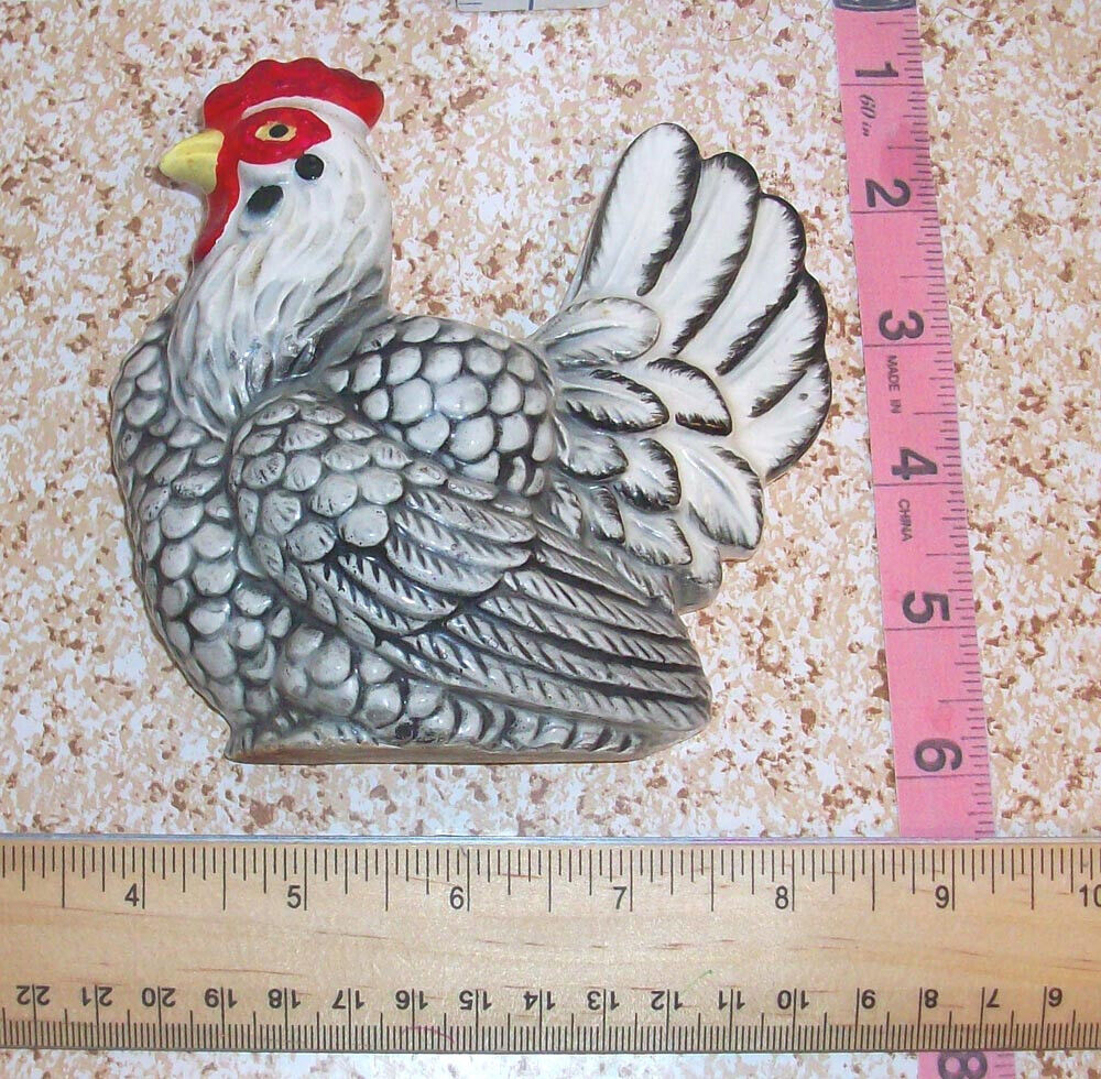 VTG  50\'s Chicken Rooster Vintage Ceramic Wall Pocket Vase Decoration Ceramic