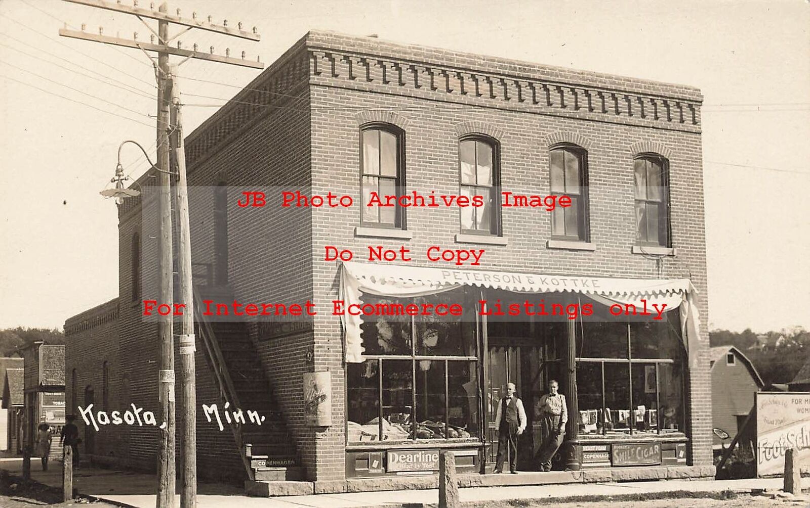 MN, Kasota, Minnesota, RPPC, Peterson & Kottke Store, 1913 PM, Photo