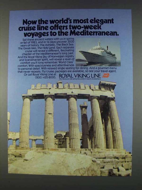 1982 Royal Viking Line Ad - Most Elegant Cruise Line