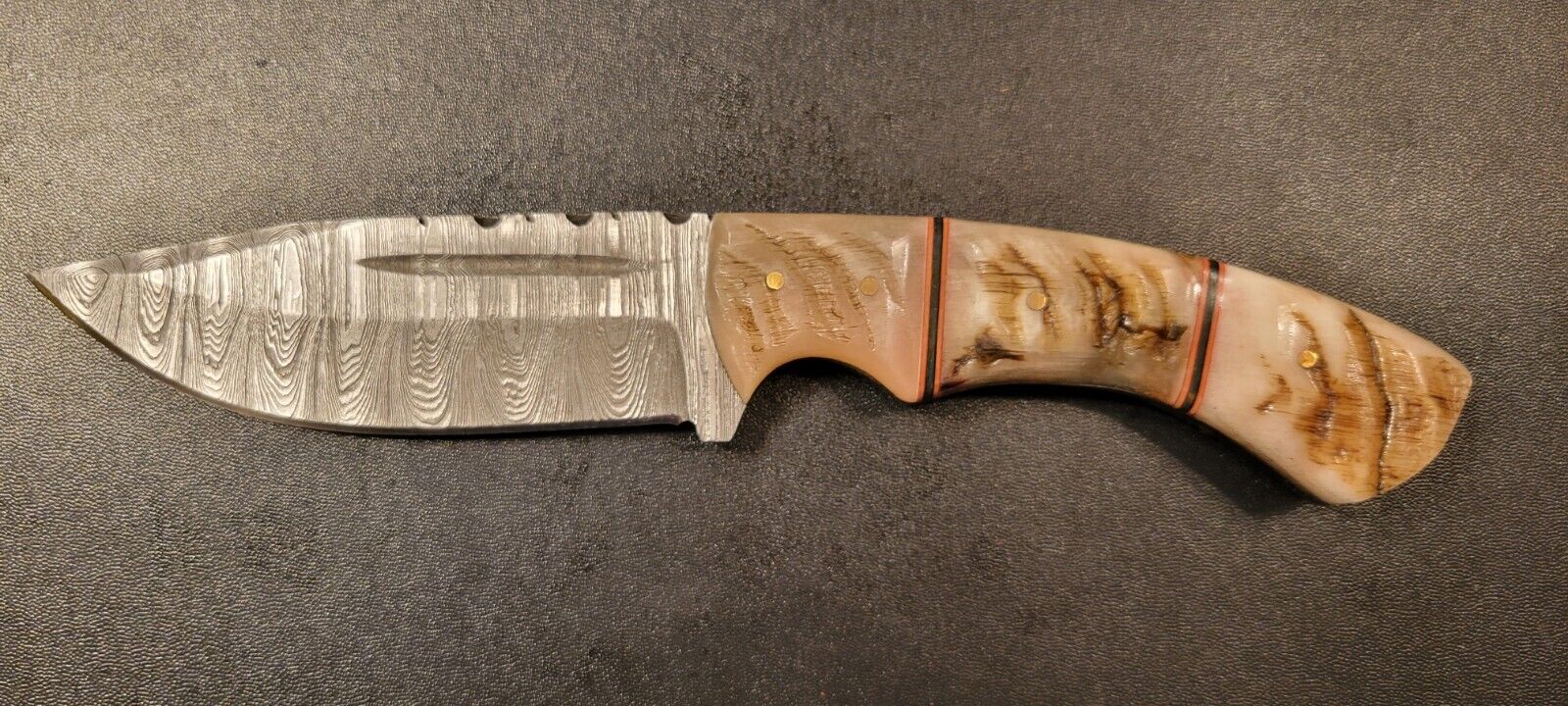 BG Knives Handmade Damascus Hunting Knife Ram Horn Handle- BG116