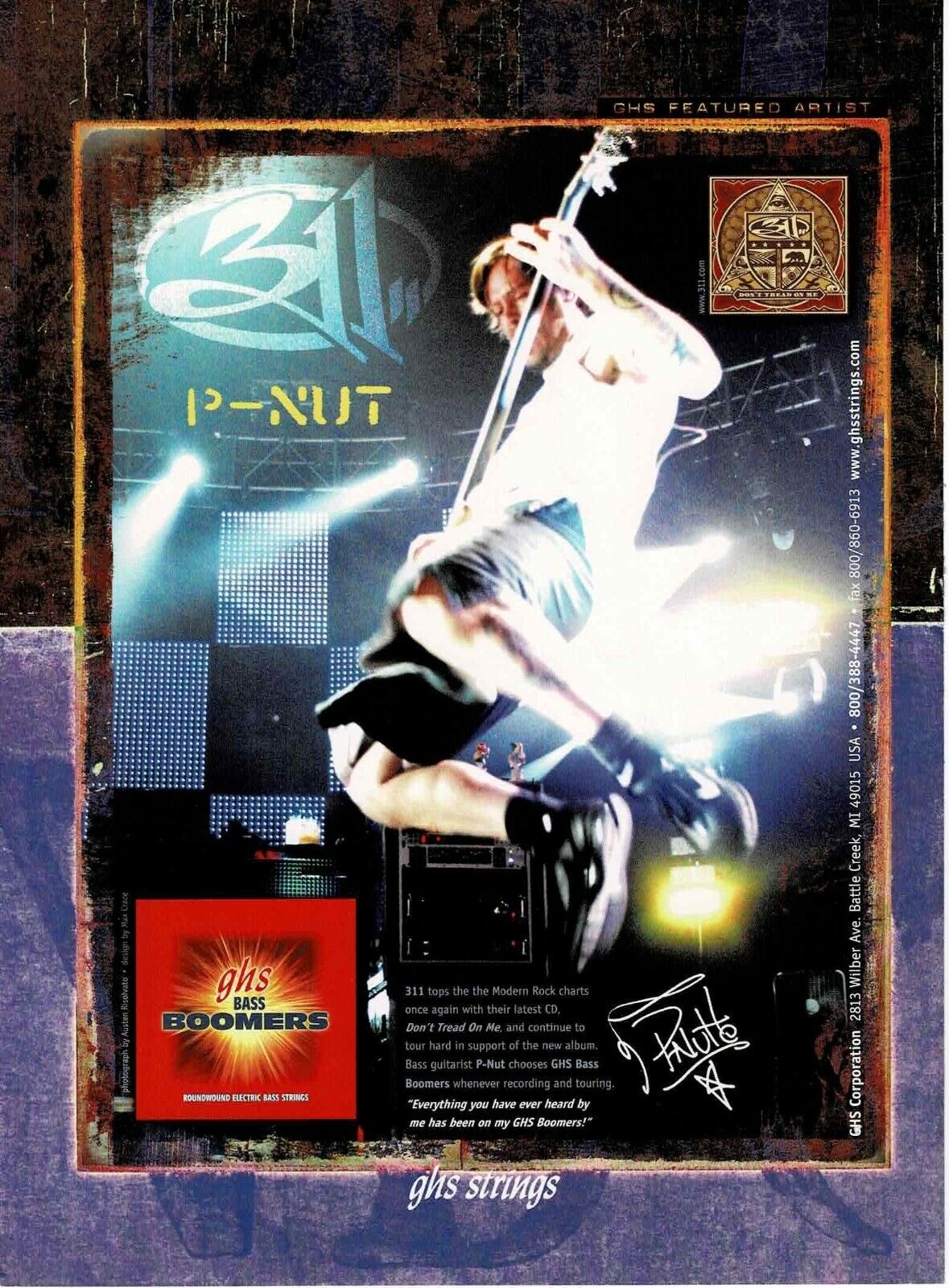GHS Strings - Boomers - P-NUT of 311 - Print Advertisement