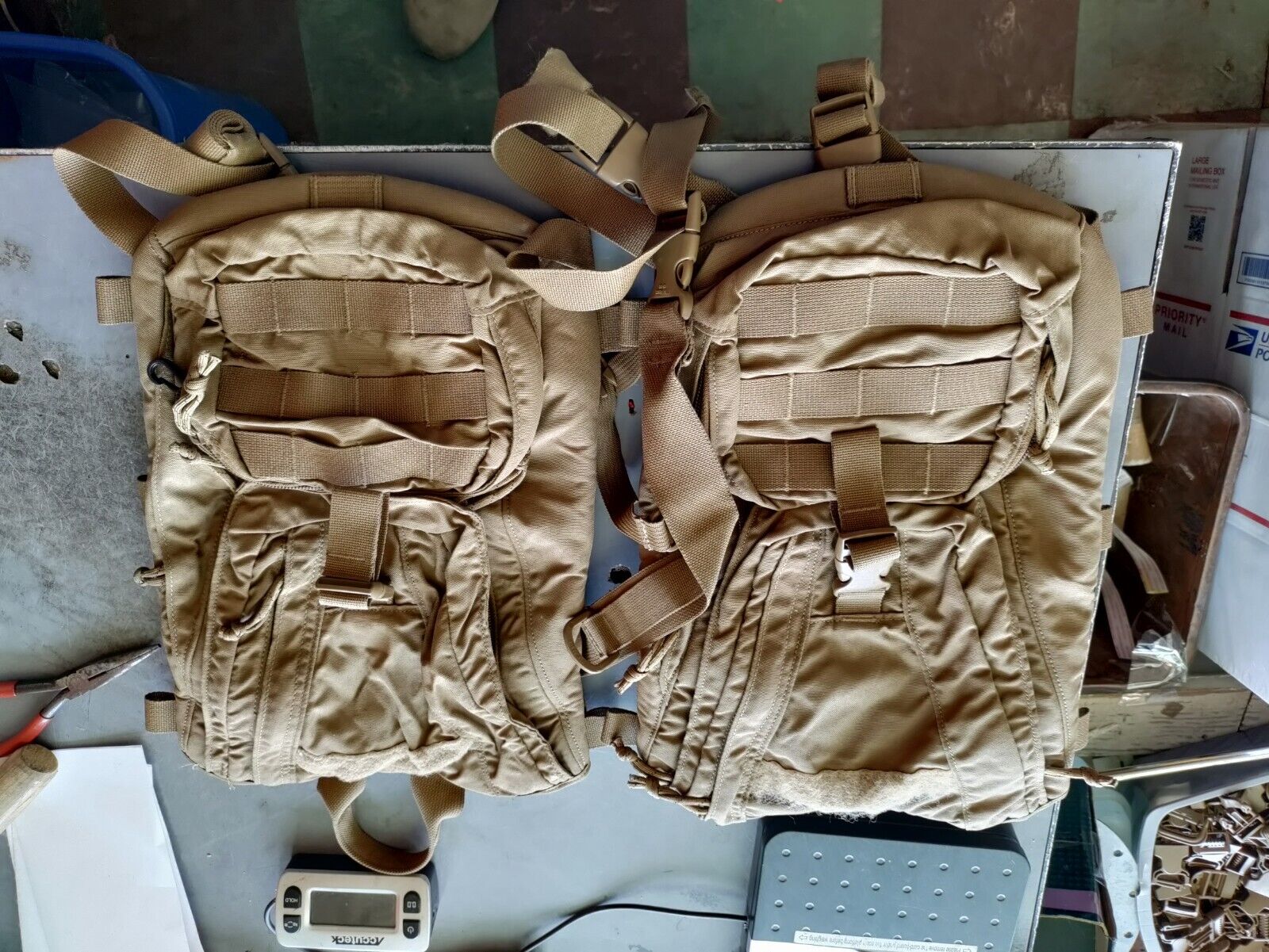 USMC Issue Coyote FILBE Hydration Carrier (2) Bag Backpack No Bladder