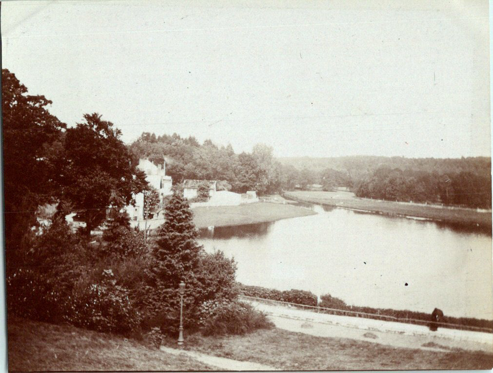 France, Bagnoles-de-l'Orne, Vintage Lake View Print, Silver Print