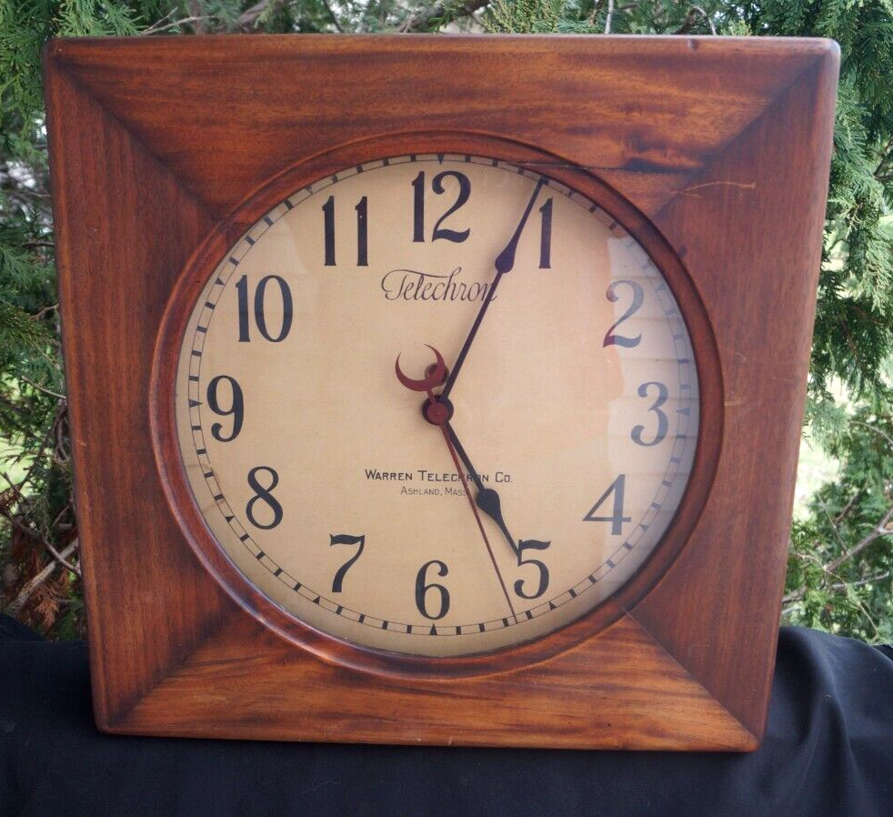Antique 1920s Warren Telechron Kitchen Galley Wall Clock - WORKS GREAT